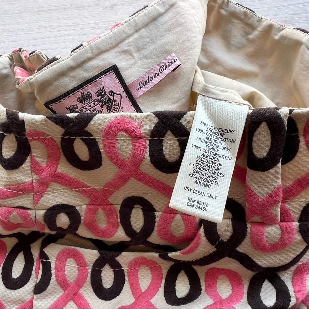 Juicy Couture Pink and Brown Embroidered Mini Skirt - Picture 5 of 6